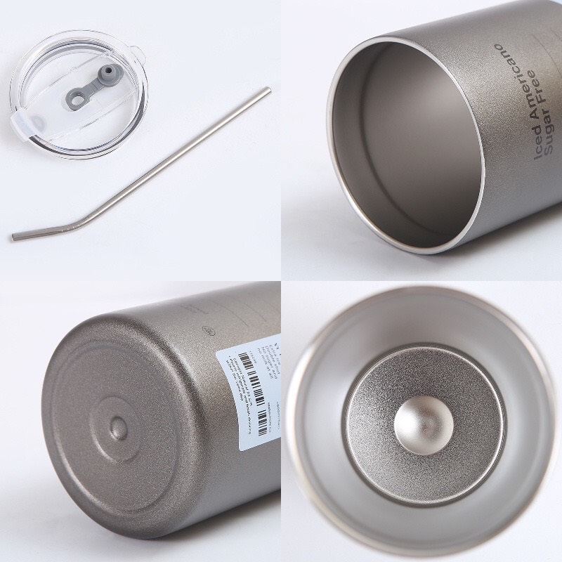 Cốc giữ nhiệt HÌNH TRỤ Iced Americano kèm ống hút 650ml