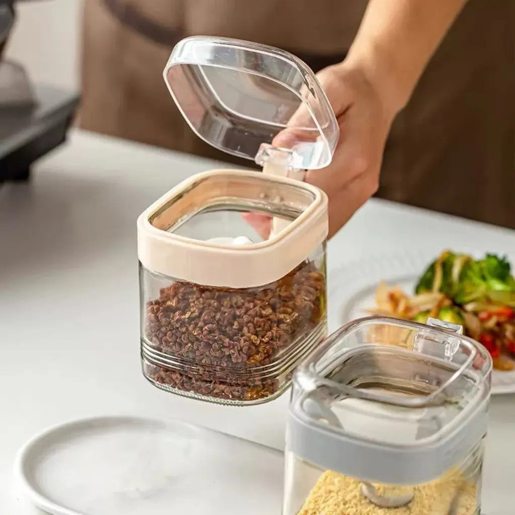 Bộ 2 lọ gia vị Hokori kèm muỗng cao cấp