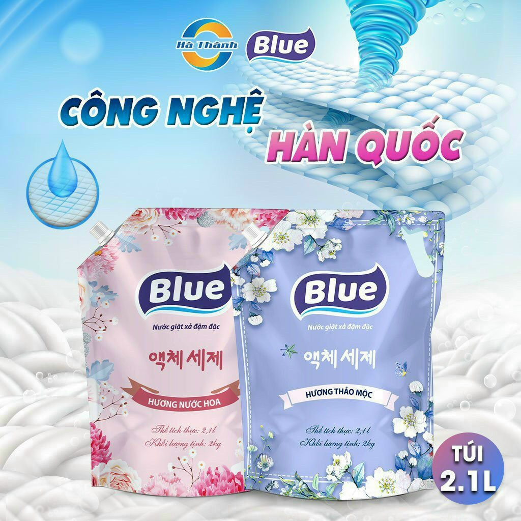 Nước giặt BLUE dạng túi hương thảo mộc hàn quốc 2kg