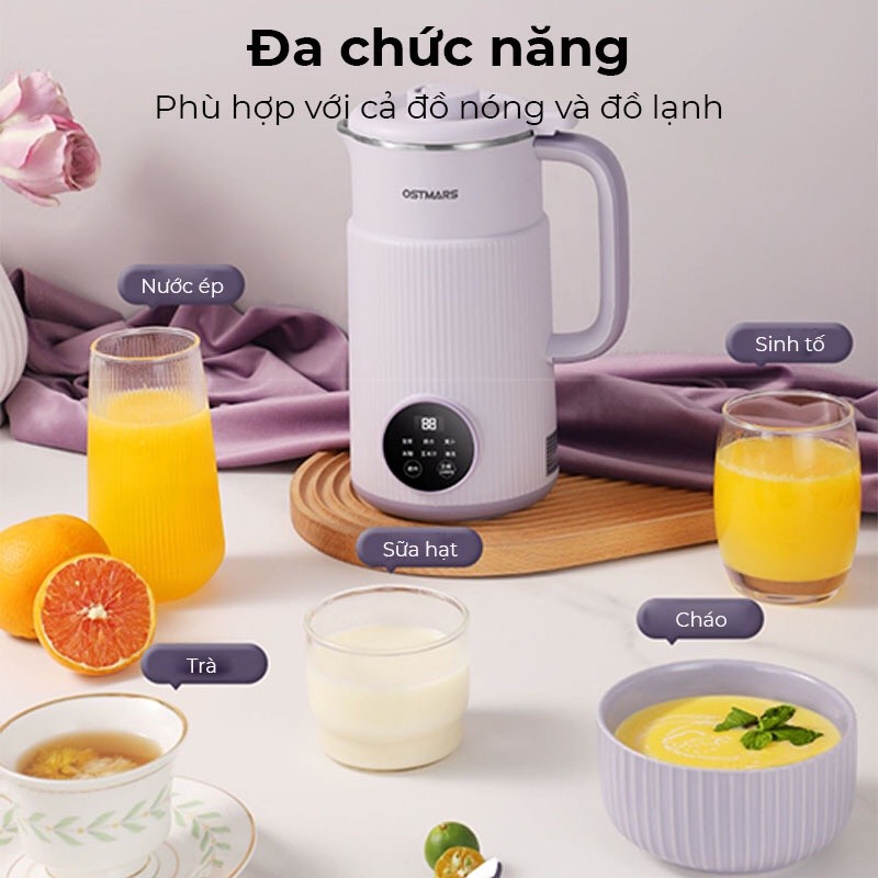 Máy làm sữa hạt mini OSTMARS 8 chức năng 800ml