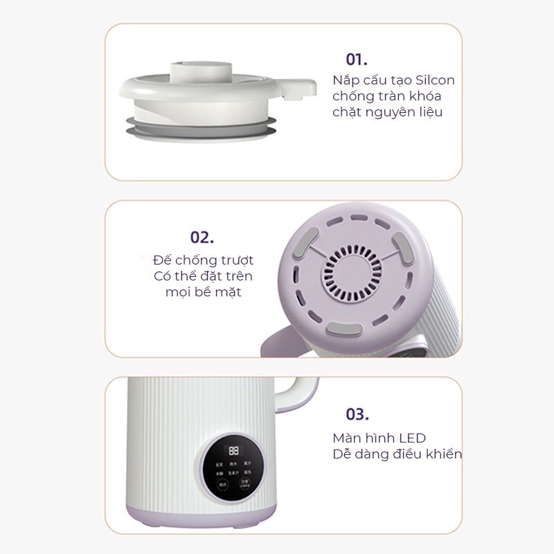 Máy làm sữa hạt mini OSTMARS 8 chức năng 800ml