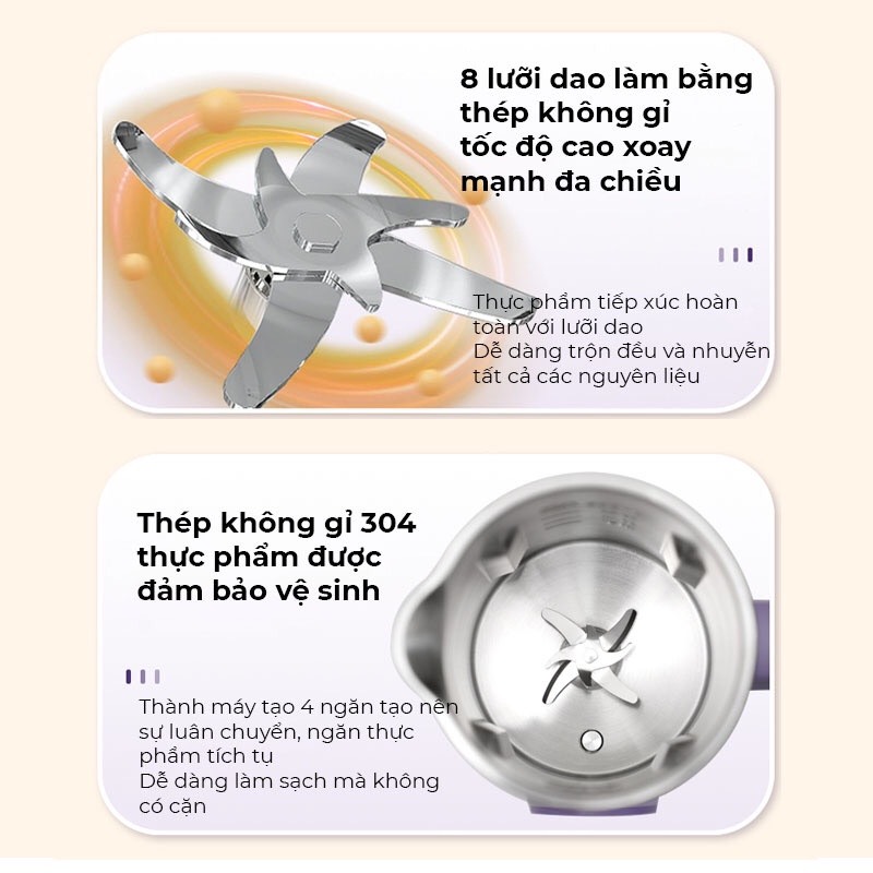 Máy làm sữa hạt mini OSTMARS 8 chức năng 800ml