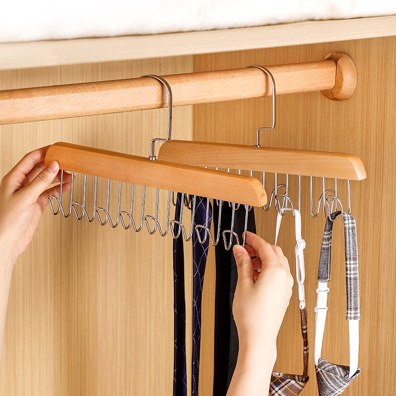 Móc gỗ treo đồ đa năng 8 nhánh