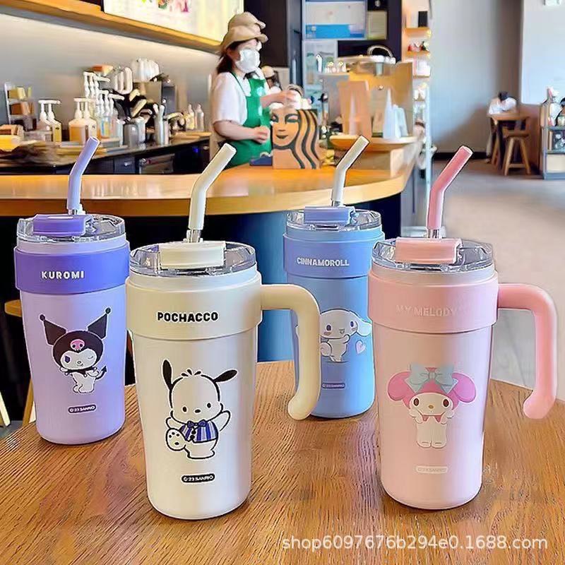 Ly giữ nhiệt ANIME có quai cầm cao cấp 800ml