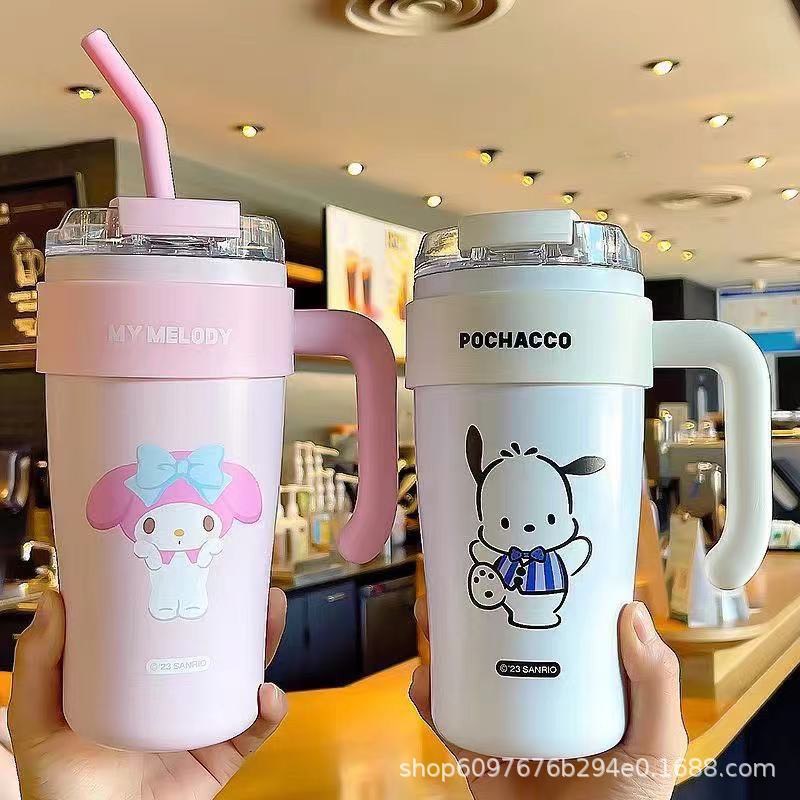 Ly giữ nhiệt ANIME có quai cầm cao cấp 800ml