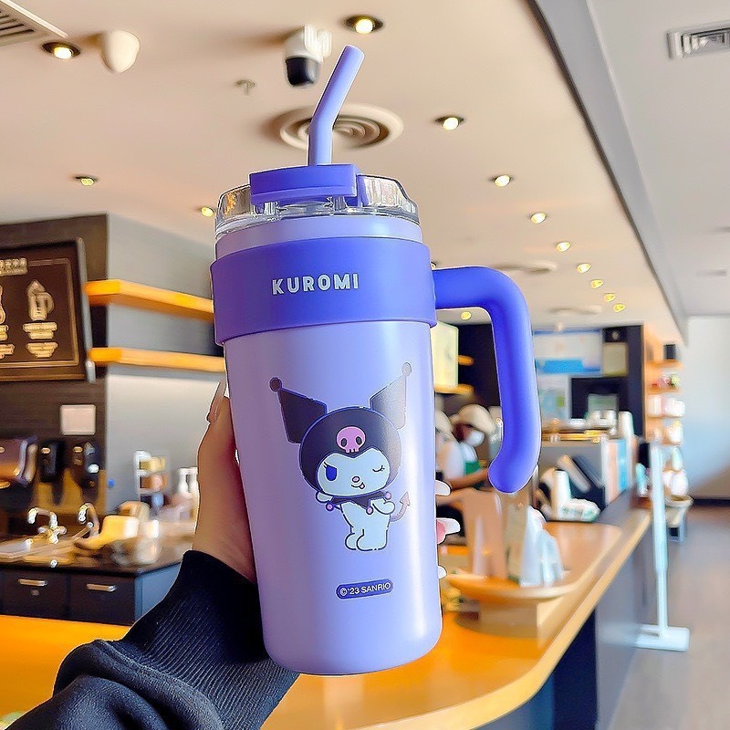 Ly giữ nhiệt ANIME có quai cầm cao cấp 800ml