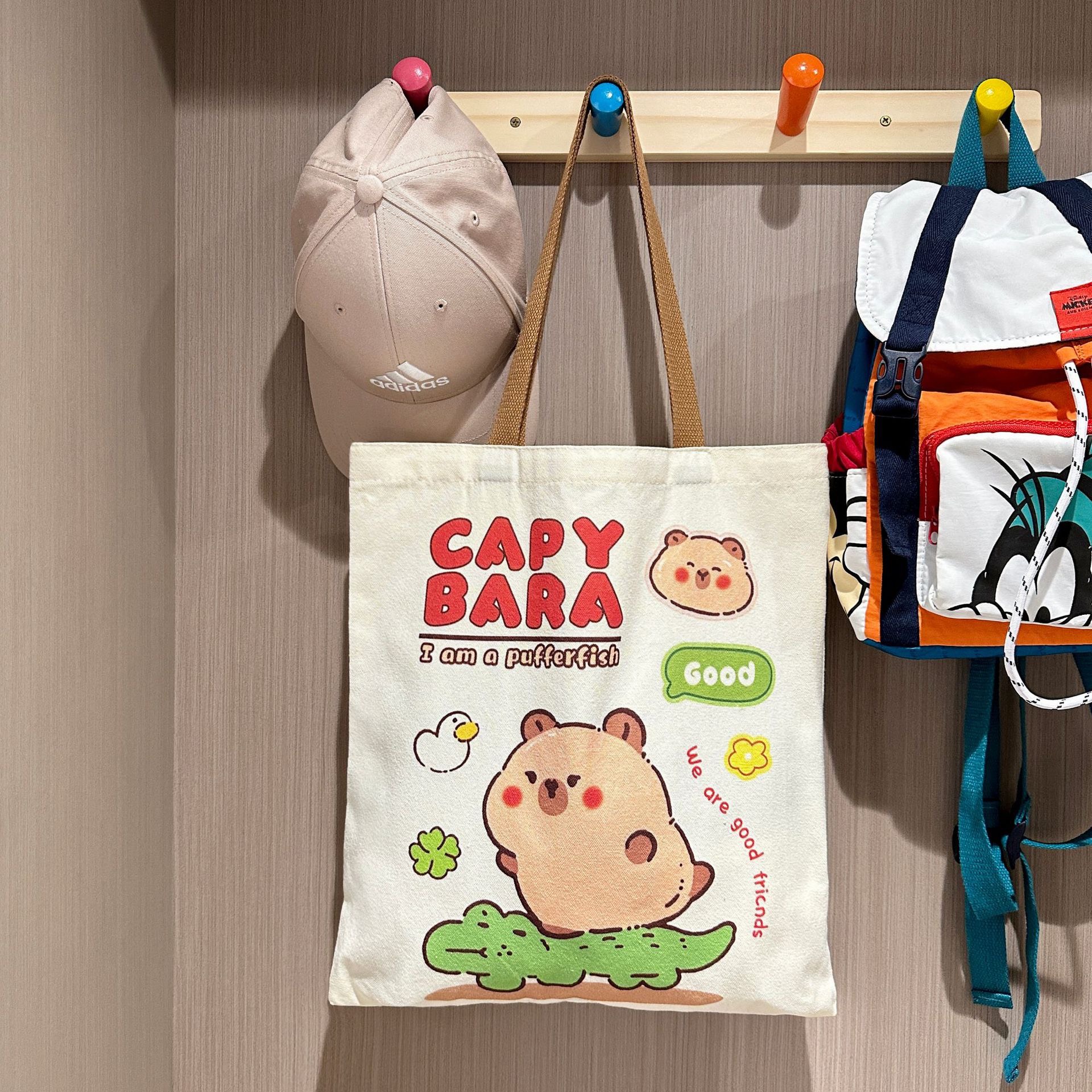 Túi tote vải canvas hoạ tiết Capybara