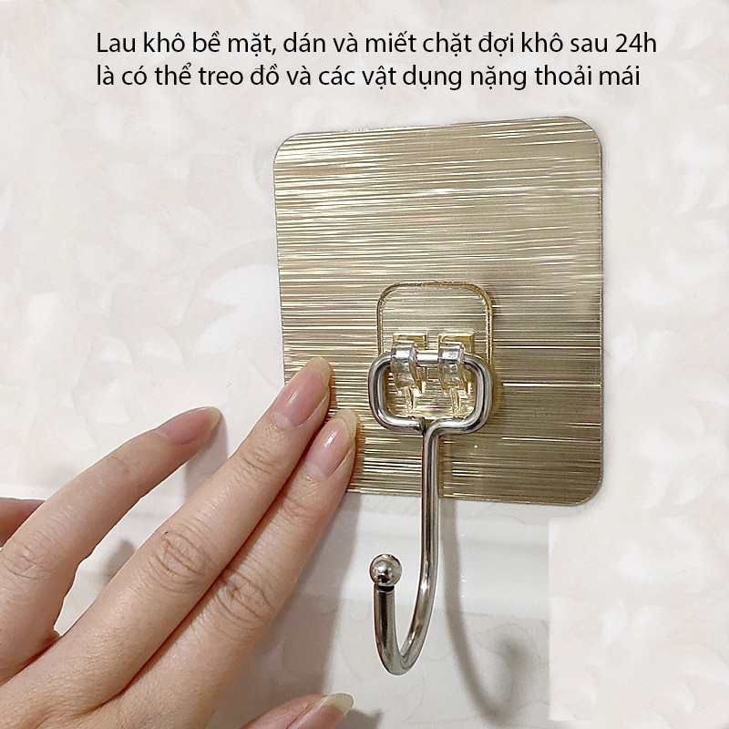 Set 10 móc dán tường đa năng Inox 304 treo đồ đa năng