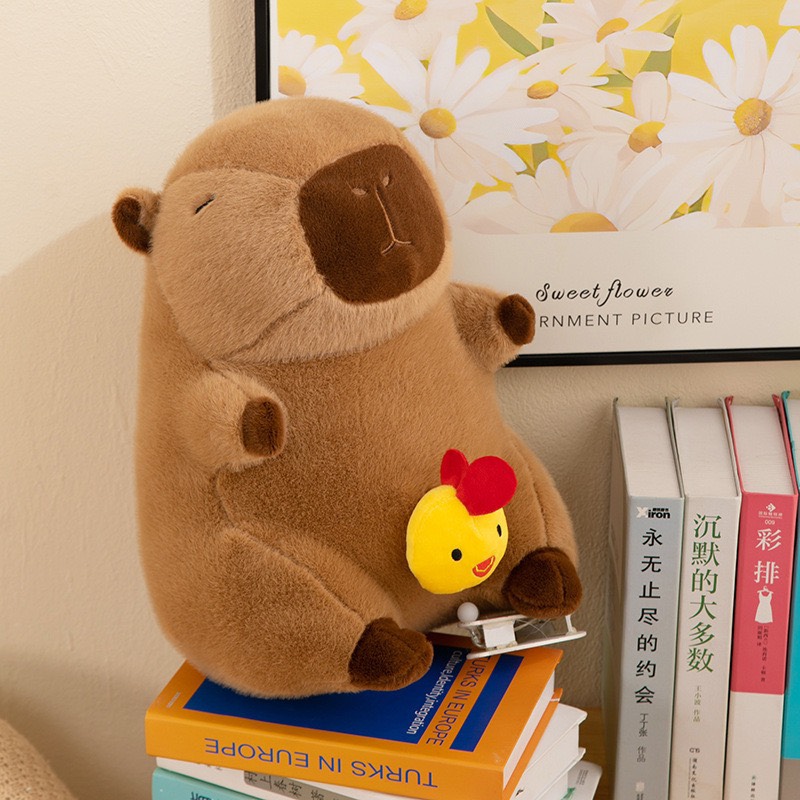 Gấu bông chuột Capybara có dây rút GÀ CON đáng yêu size 45cm