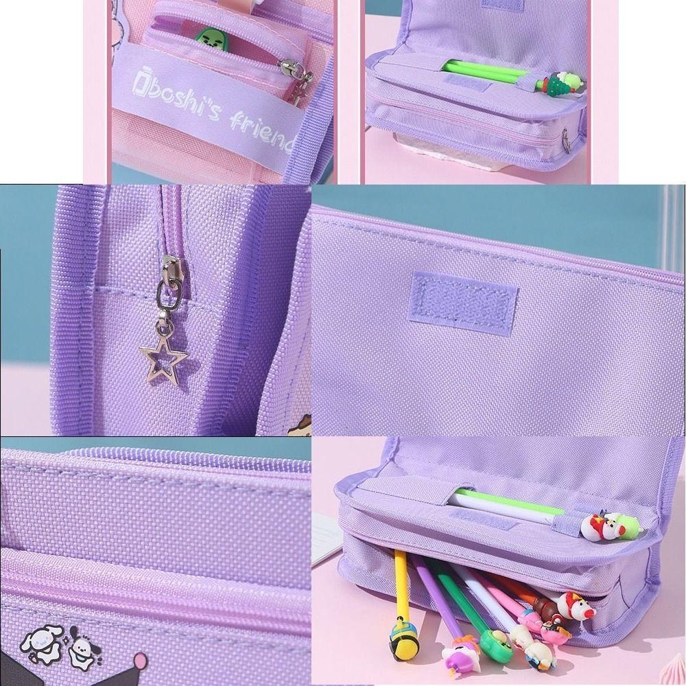 Hộp đựng bút vải nhiều ngăn LUCKY GIRL dễ thương