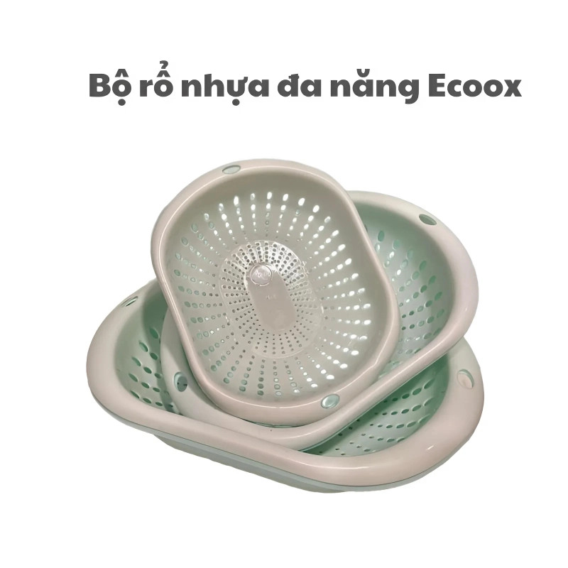 Bộ 6 cái thau rổ đa năng bầu dục ECCO