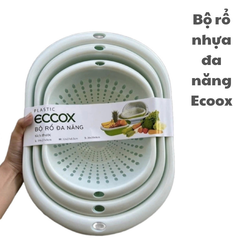 Bộ 6 cái thau rổ đa năng bầu dục ECCO