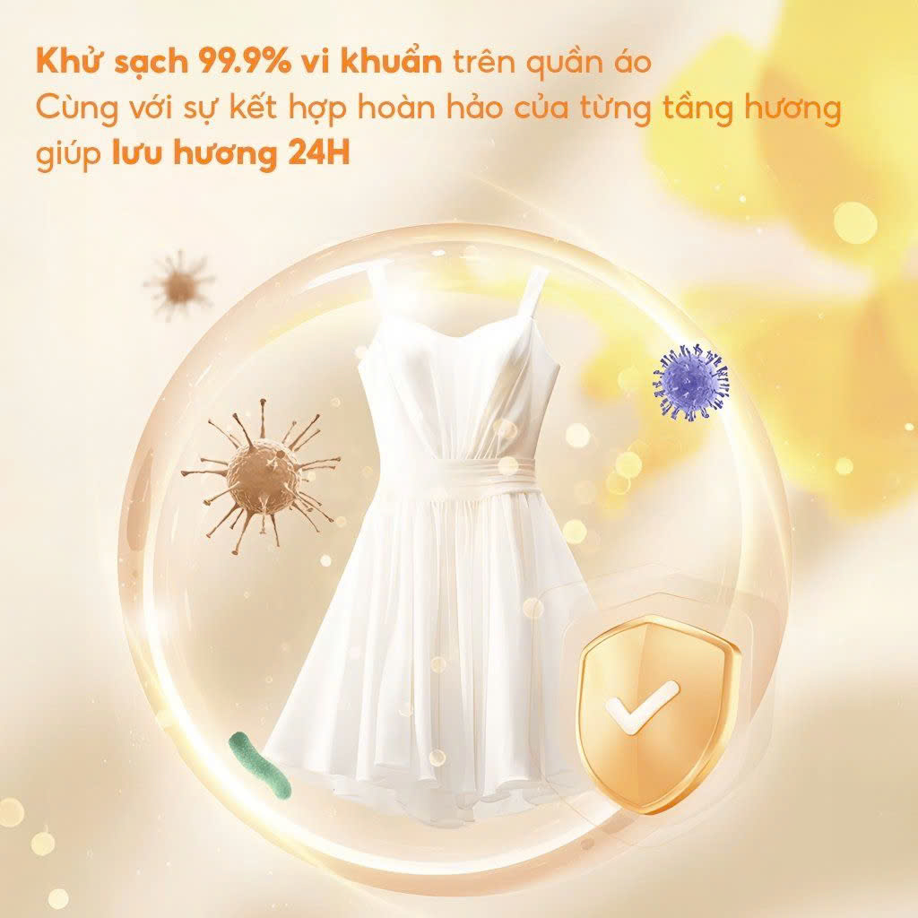 Nước giặt xả 2in1 sắc hương TOP GIA TÚI 1L hương nước hoa (T12)