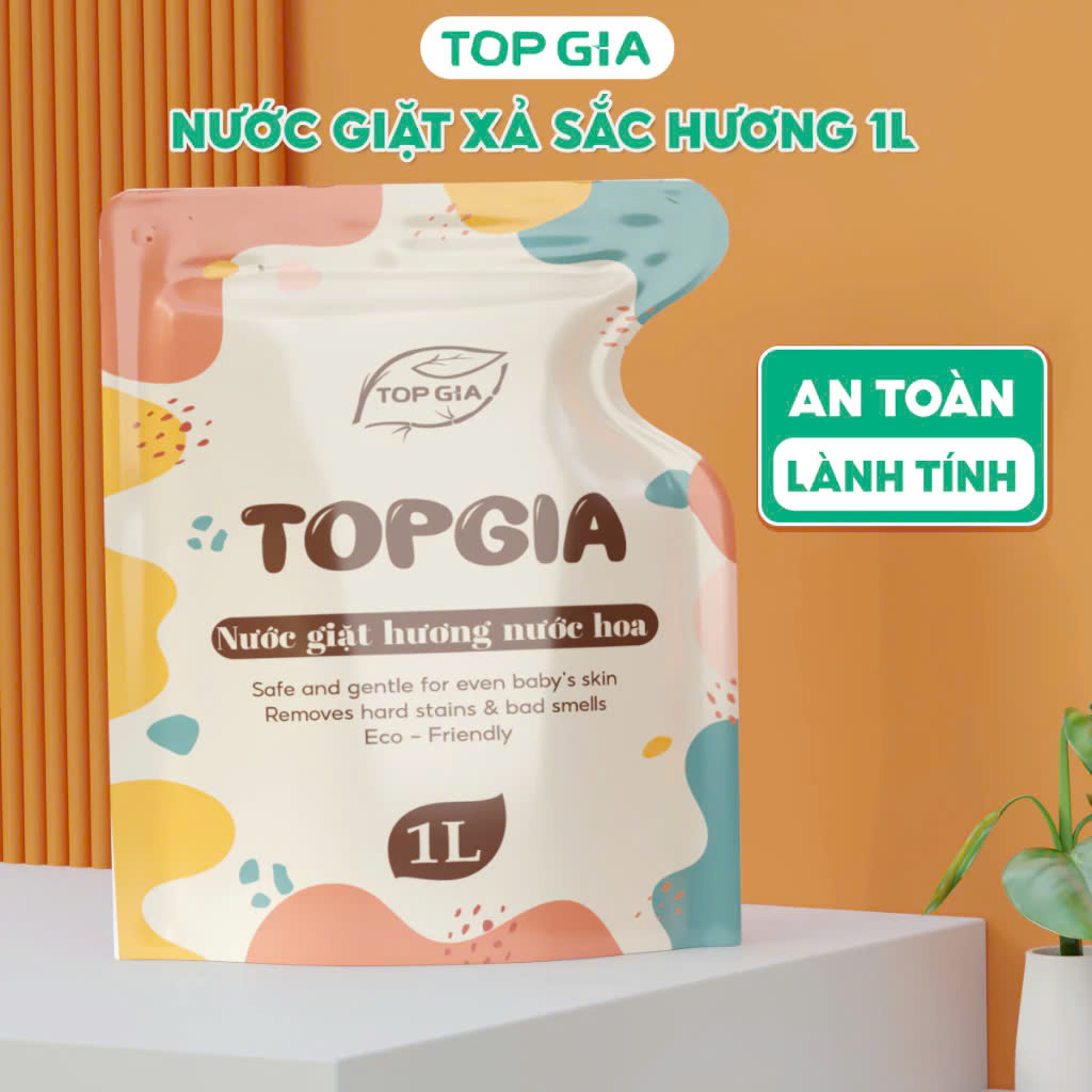 Nước giặt xả 2in1 sắc hương TOP GIA TÚI 1L hương nước hoa (T12)