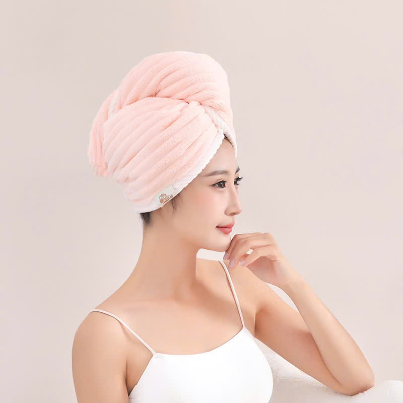 Mũ ủ quấn tóc lông cừu thấm hút nhanh khô