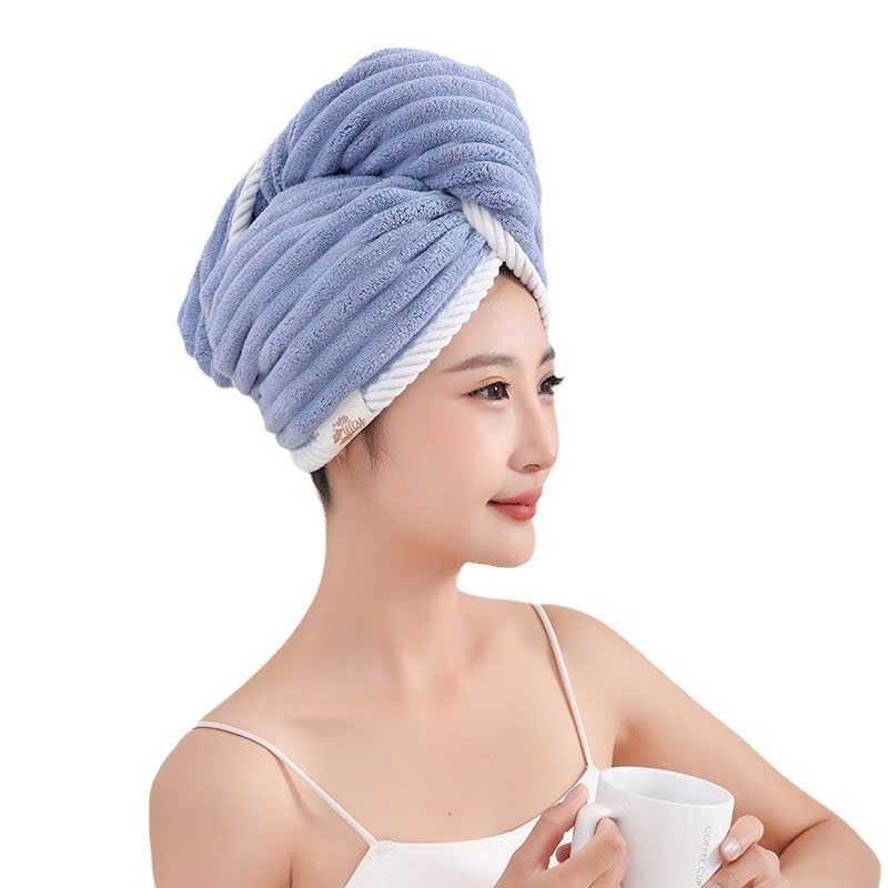 Mũ ủ quấn tóc lông cừu thấm hút nhanh khô