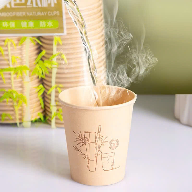 Set 50 cốc giấy dùng 1 lần hoạ tiết tre 205g