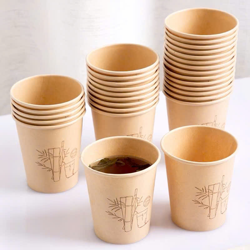 Set 50 cốc giấy dùng 1 lần hoạ tiết tre 205g