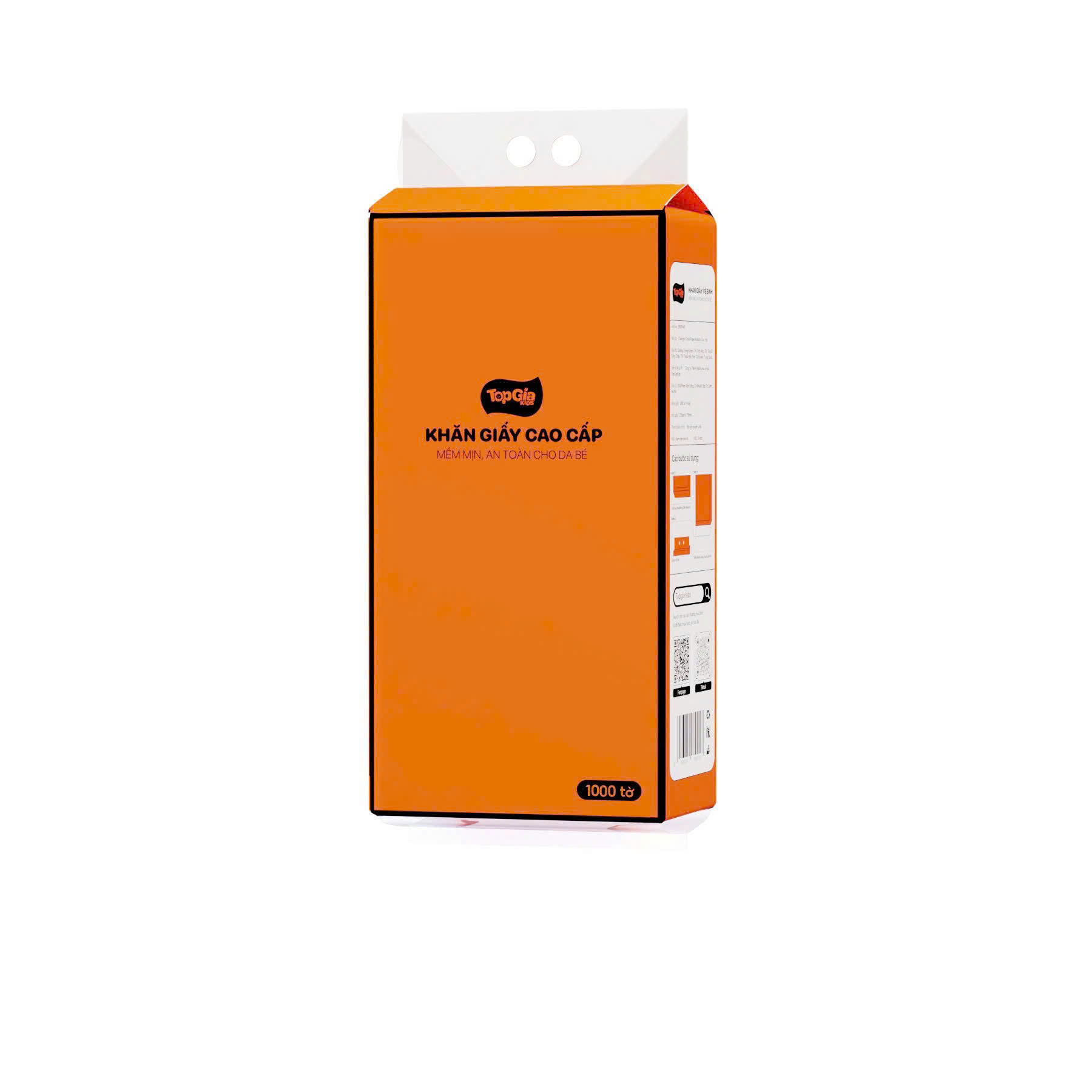 Thùng 9 bịch giấy rút đáy màu cam Topgia