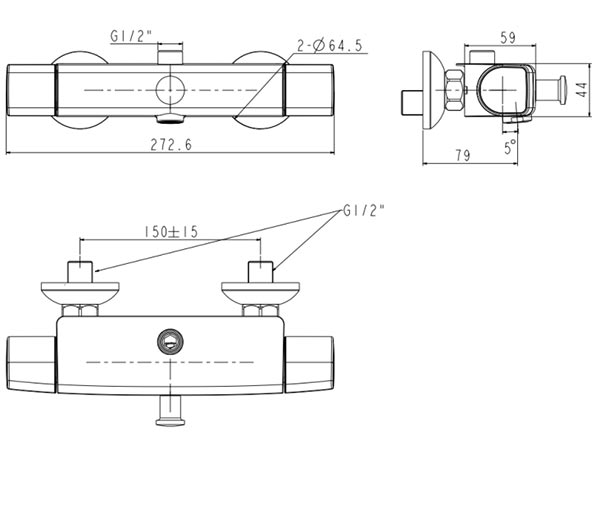 Vòi sen tắm American WF-0715 nóng lạnh