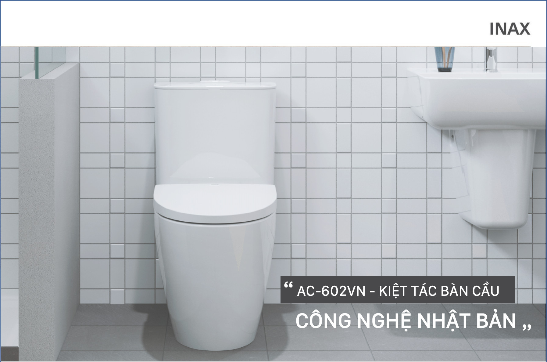 Bồn cầu 2 khối Inax AC-602VN xả nhấn Aqua Ceramic (AC602VN)