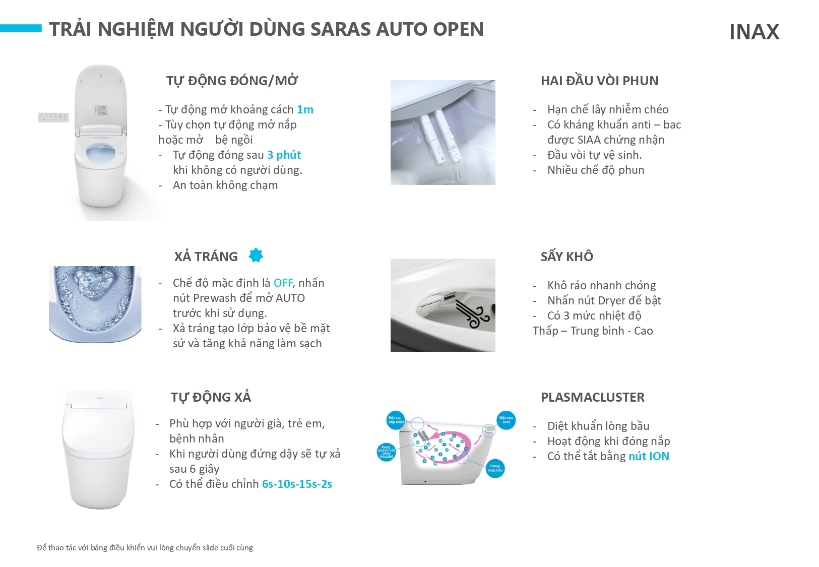 Bồn Cầu Thông Minh INAX AC-819VN/BW1 SARAS Auto Open