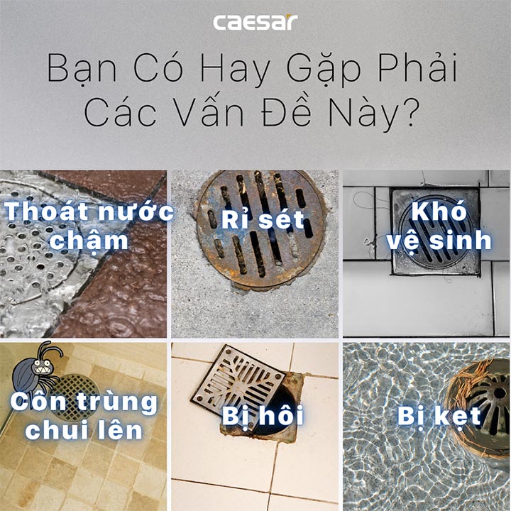 Phễu thoát sàn Caesar ST1212EL (thoát Φ 90)