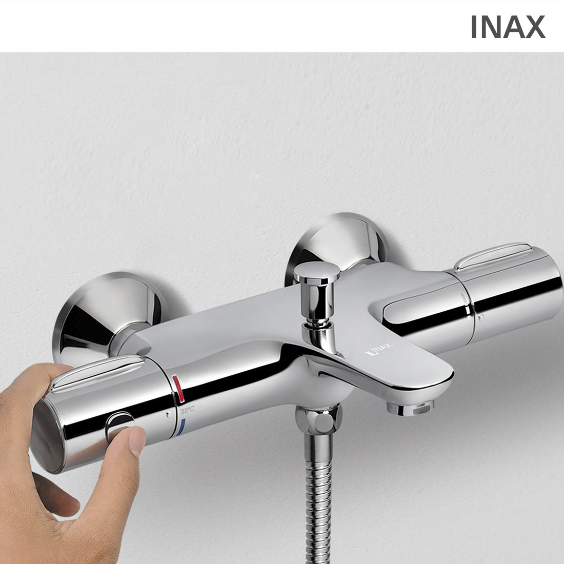 Cây sen tắm đứng nóng lạnh INAX BFV-3415T-7C (BFV3415T-7C) tự động tay sen tăng áp nhựa