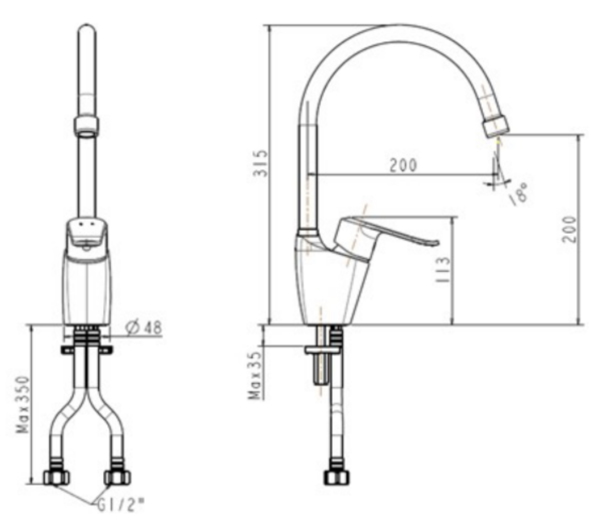 Vòi chậu rửa chén American Standard WF-5624 nóng lạnh