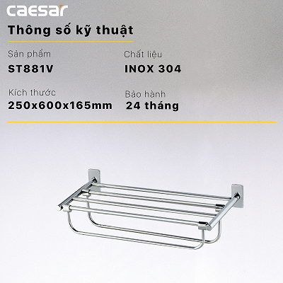 Giá treo khăn Caesar ST881 2 tầng