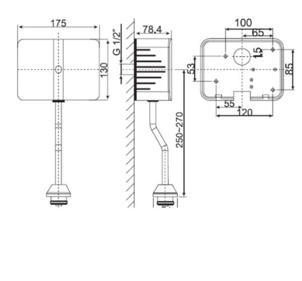 Xả tiểu American Standard WF-8609/8619 cảm ứng từ âm tường