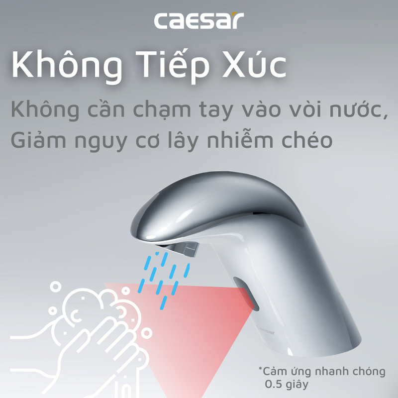 Vòi lavabo chậu rửa mặt Caesar A910 nước lạnh cảm ứng