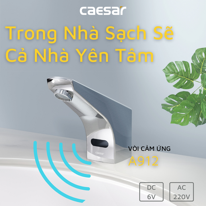 Vòi lavabo chậu rửa mặt Caesar A912 nước lạnh cảm ứng