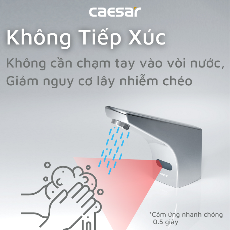 Vòi lavabo chậu rửa mặt Caesar A912 nước lạnh cảm ứng