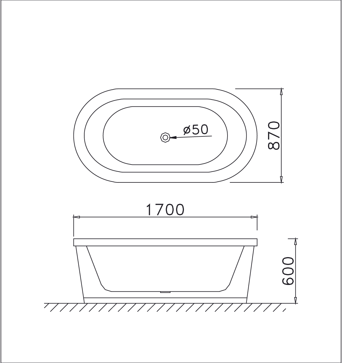 Bồn tắm lập thể Caesar AT6170 dài 1m7