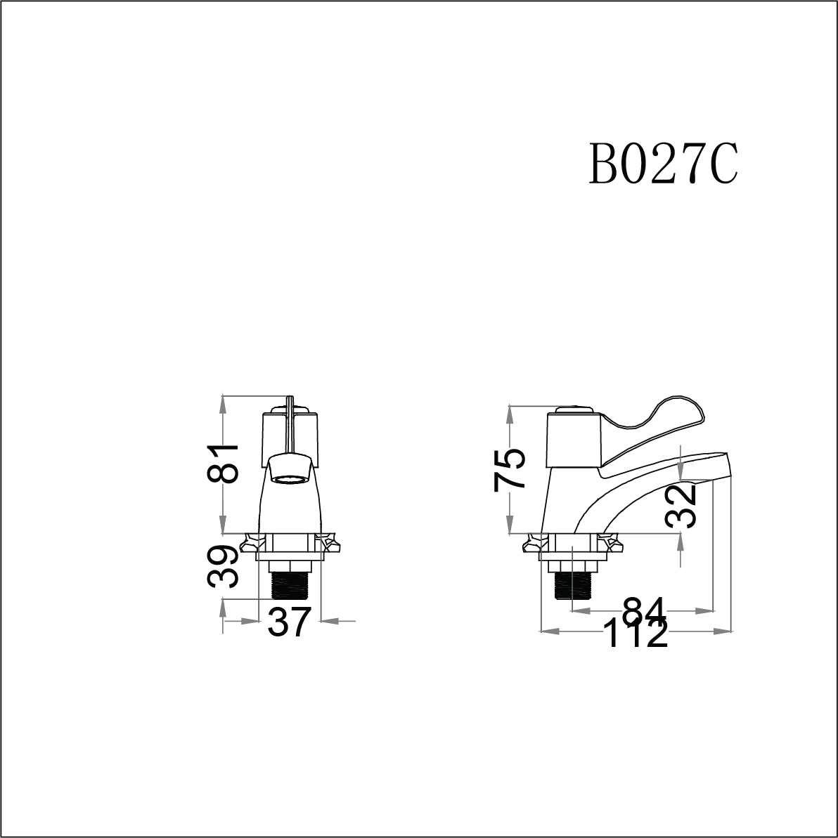 Vòi lavabo chậu rửa mặt Caesar B027C nước lạnh