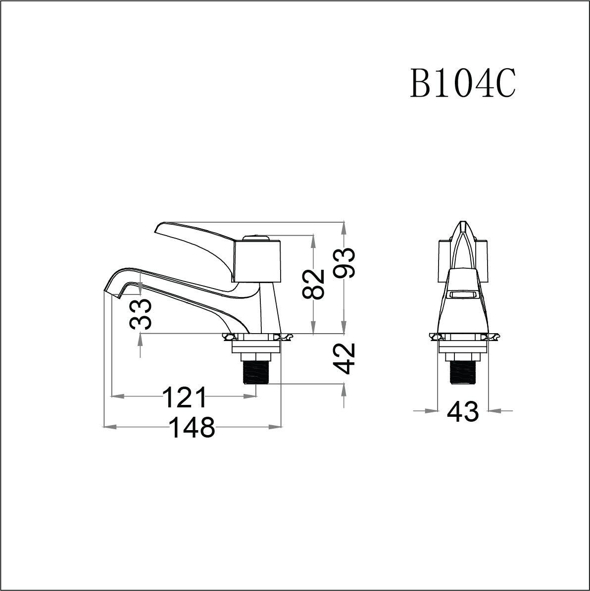 Vòi lavabo chậu rửa mặt Caesar B104C nước lạnh