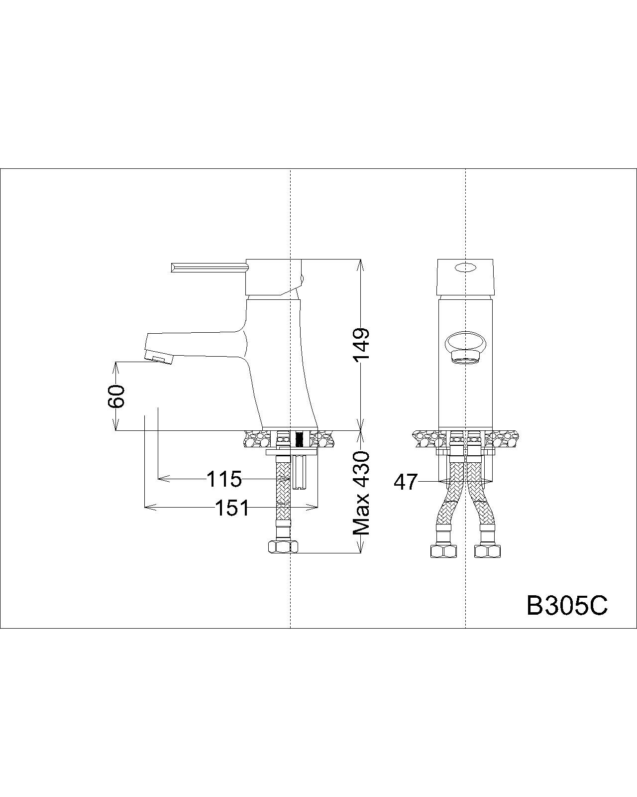 Vòi lavabo chậu rửa mặt Caesar B305CU nóng lạnh