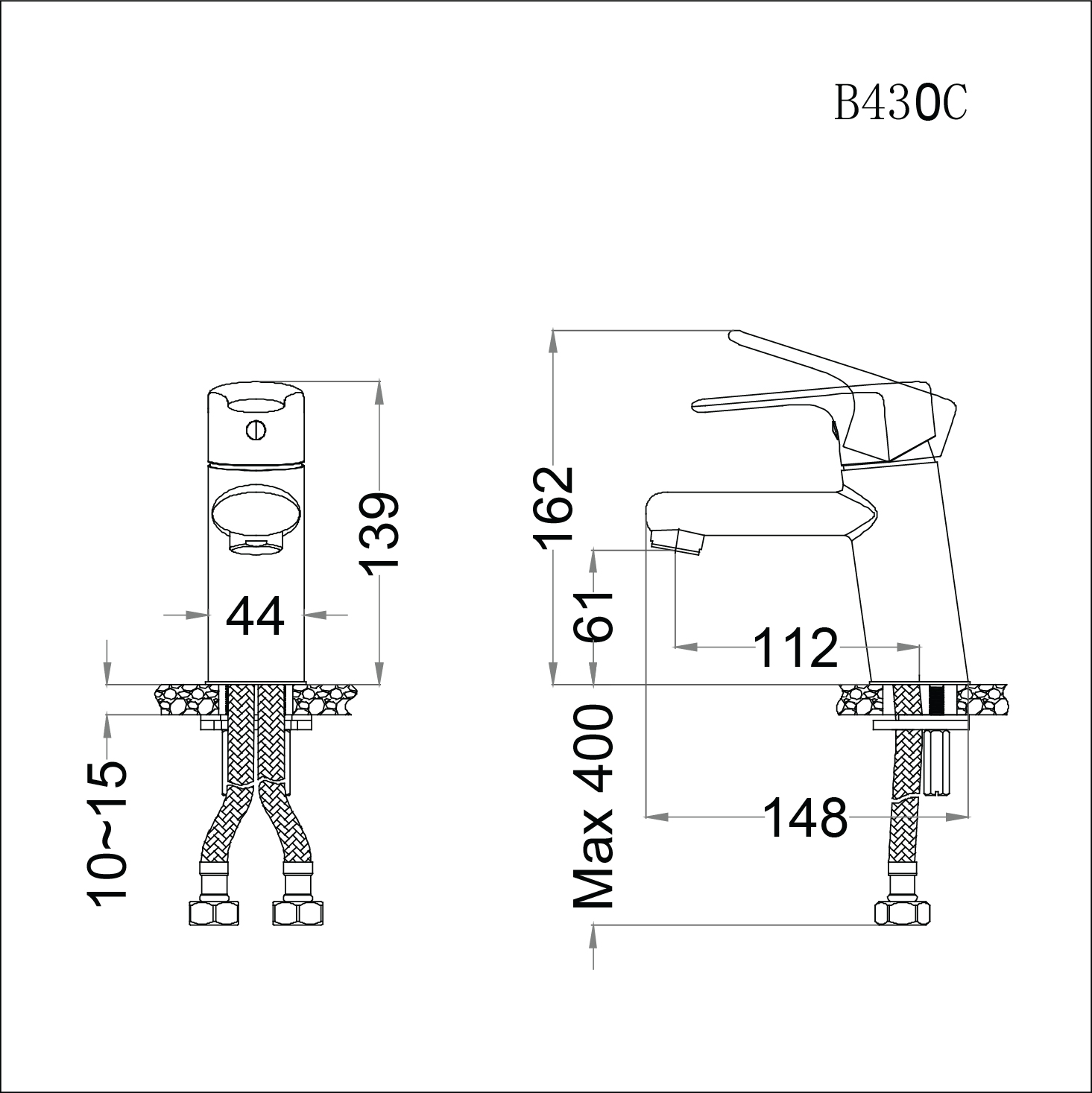 Vòi lavabo chậu rửa mặt Caesar B430CU nóng lạnh xả nhấn