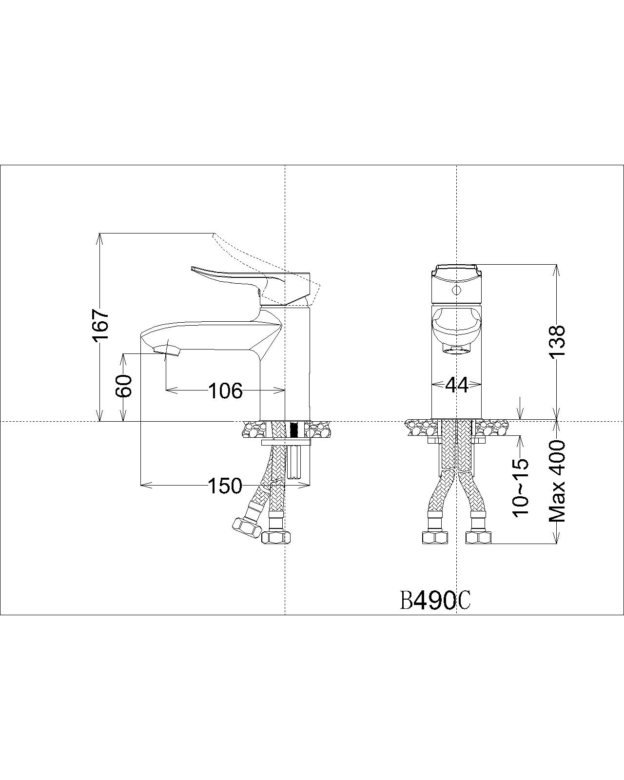 Vòi lavabo chậu rửa mặt Caesar B490CP/CU nóng lạnh