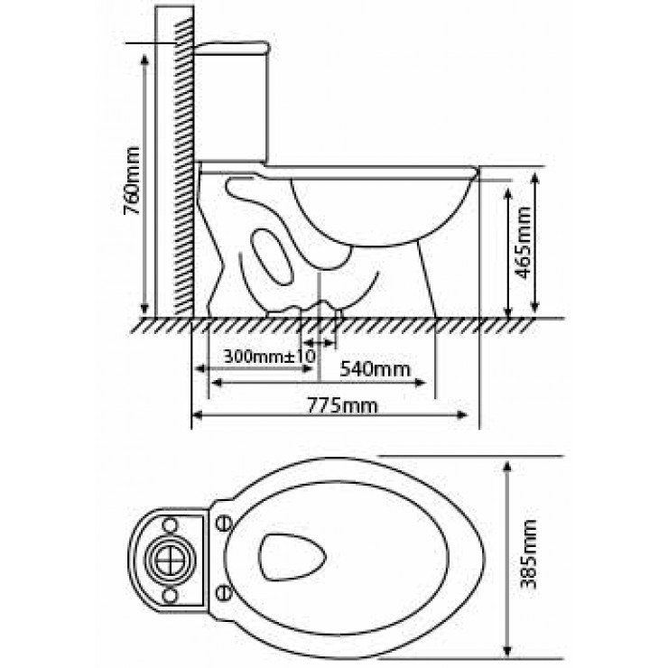 Bồn cầu 2 khối Hảo Cảnh HC V113 xả gạt nắp thường