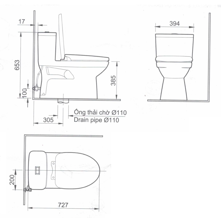 Combo bồn cầu 1 khối Inax AC-969VN + Lavabo L284V