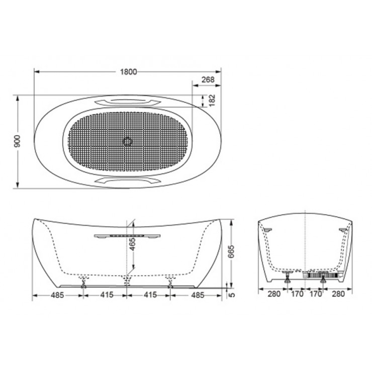 Bản vẽ Bồn tắm lập thể TOTO PJY1814HPWE#MW dài 1m8