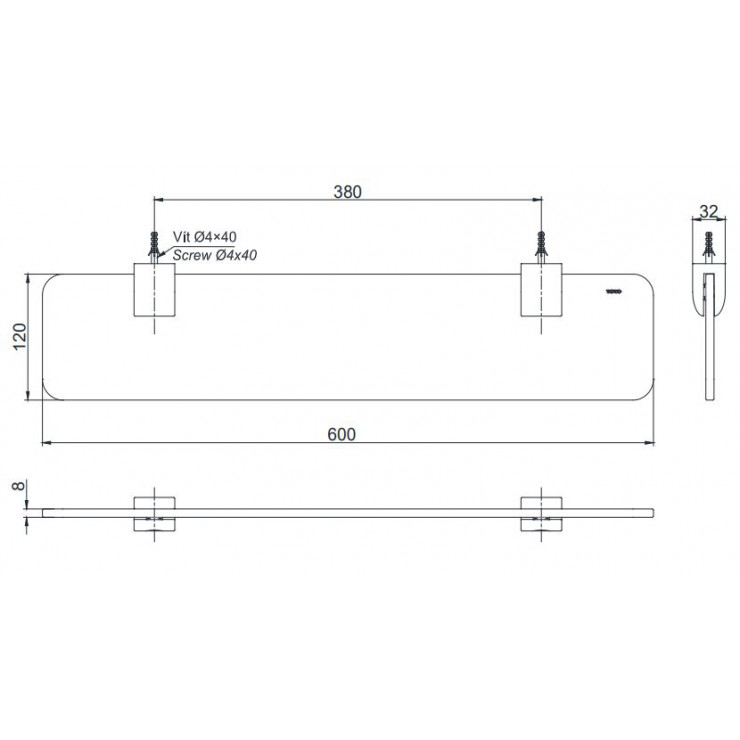 Kệ kính kệ gương TOTO YAK201GV
