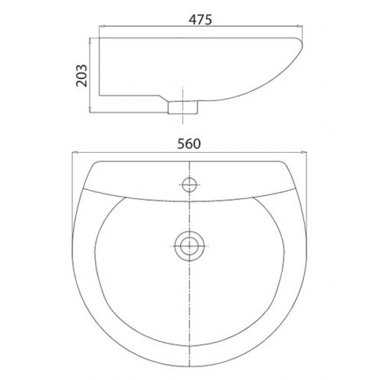 Lavabo chậu rửa mặt Viglacera BS409 treo tường