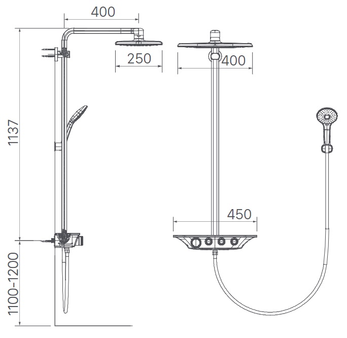 Cây sen tắm đứng nóng lạnh Inax BFV-655T tự động (BFV655S)