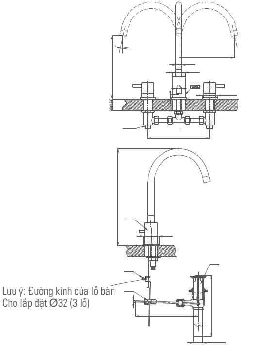 Vòi lavabo chậu rửa mặt Inax LFV-7100B nóng lạnh (LFV7100B)