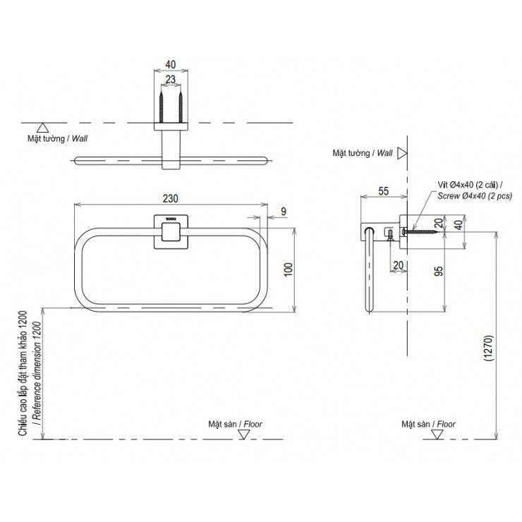 Bản vẽ Vòng Treo Khăn Toto YTT903V