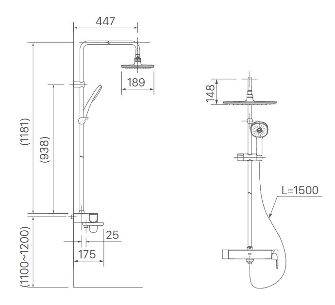 Cây sen tắm đứng nóng lạnh Inax BFV-635S (BFV635S)