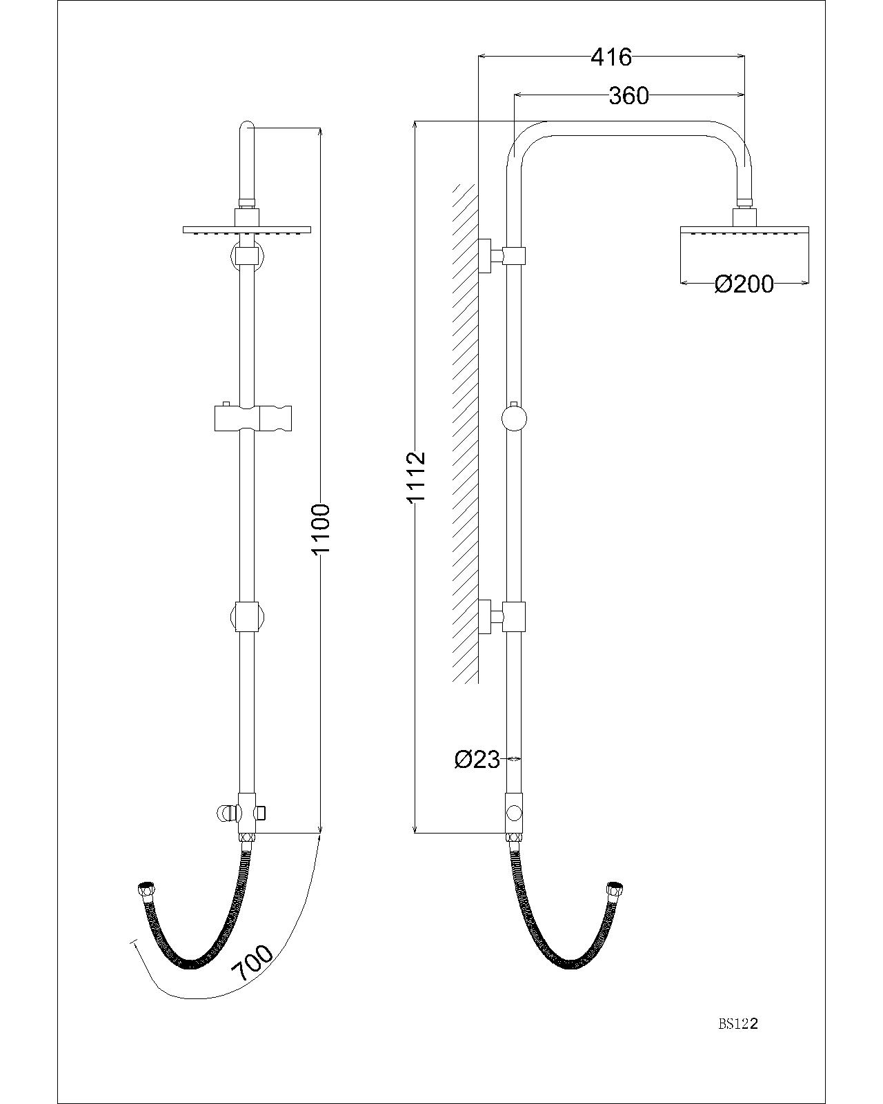 Thân cây sen tắm đứng nóng lạnh Caesar BS127